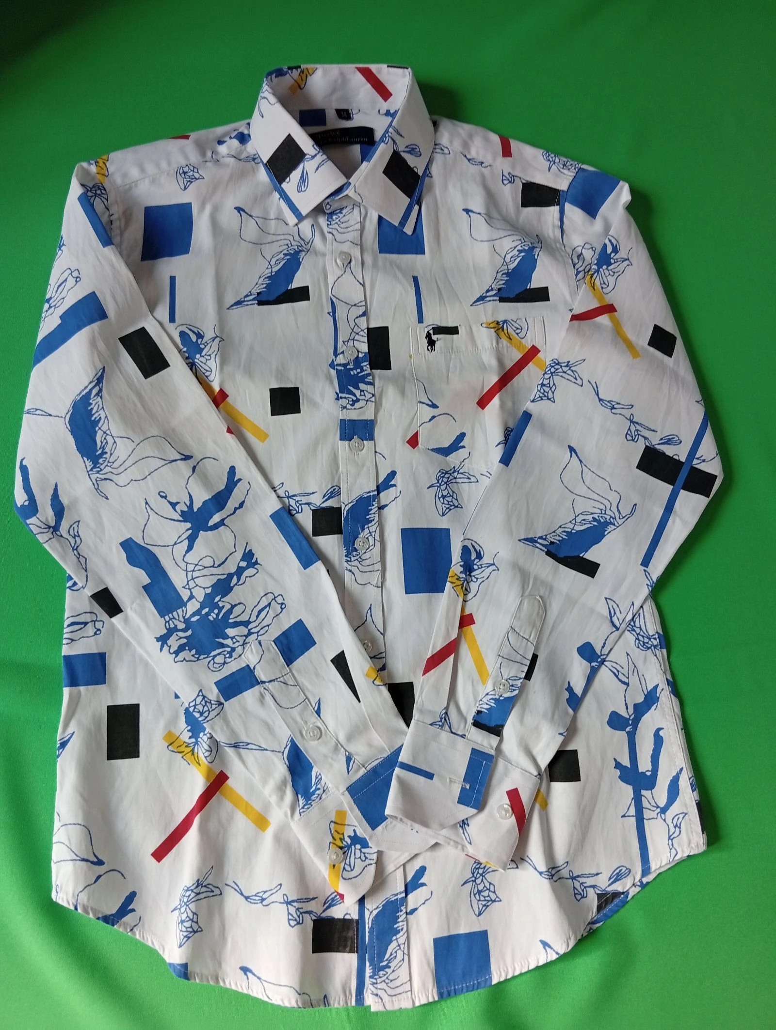 Camisa Polo Ralph Lauren com padrões abstratos e geométricos - Tamanho M – photo 2